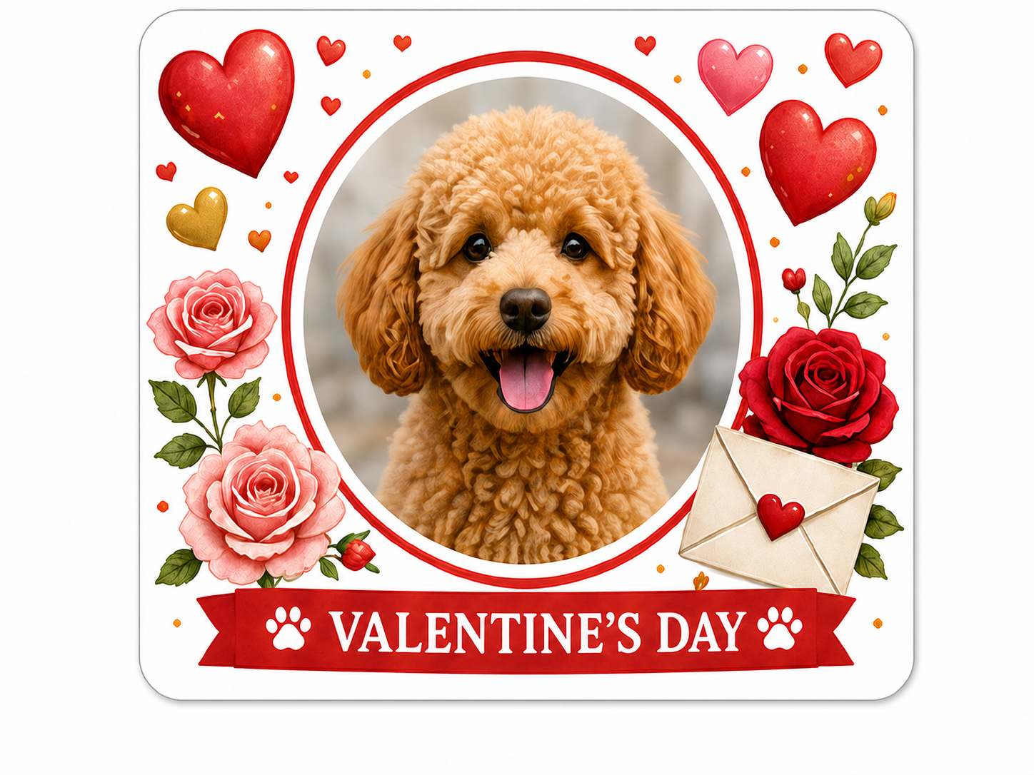 Valentine's Day themed pet treat border