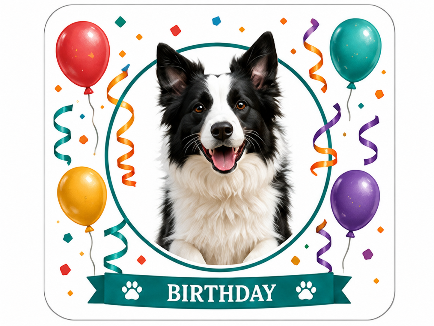 Birthday themed pet treat border