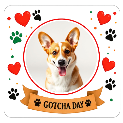 Gotcha Day themed pet treat border