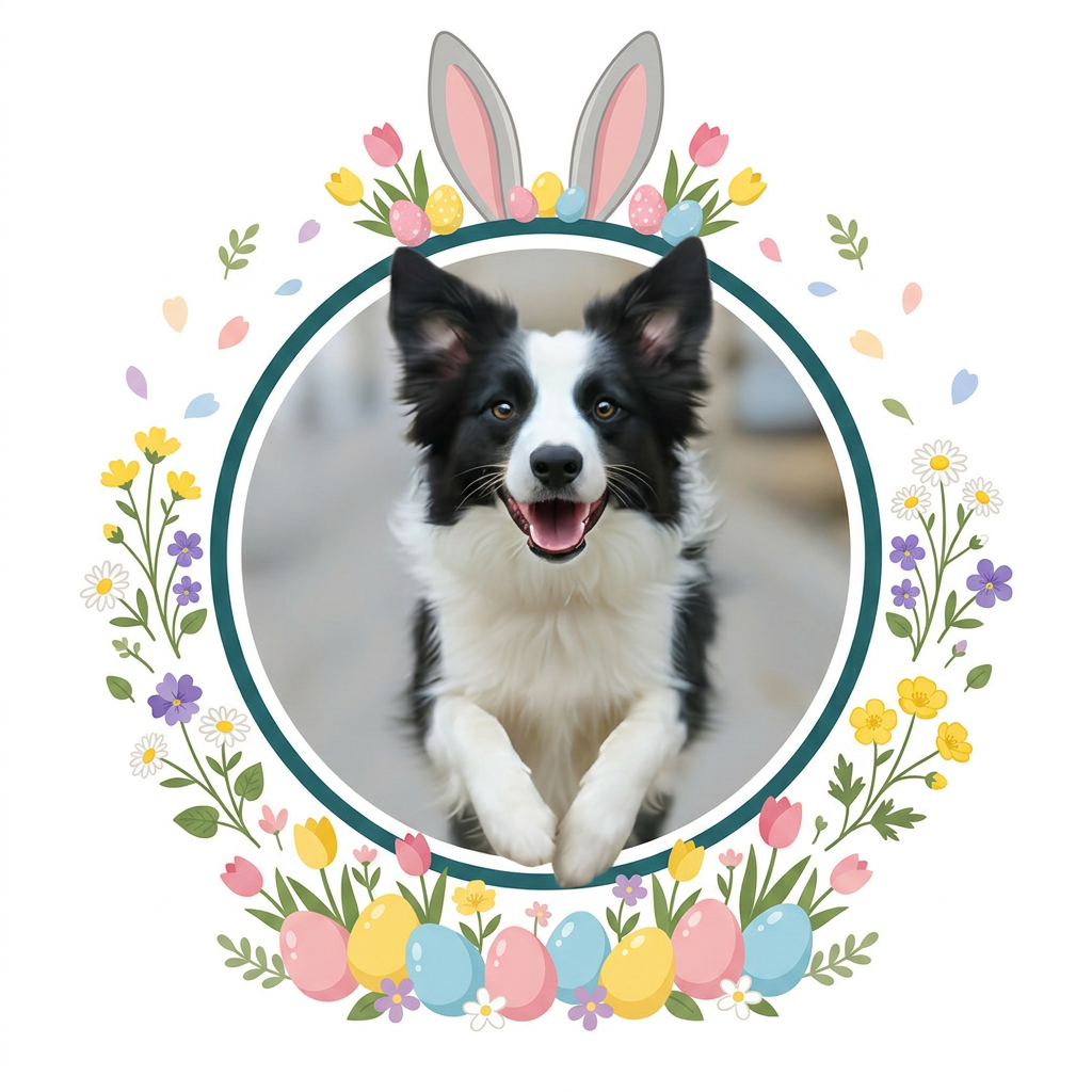 Easter themed dog treat label