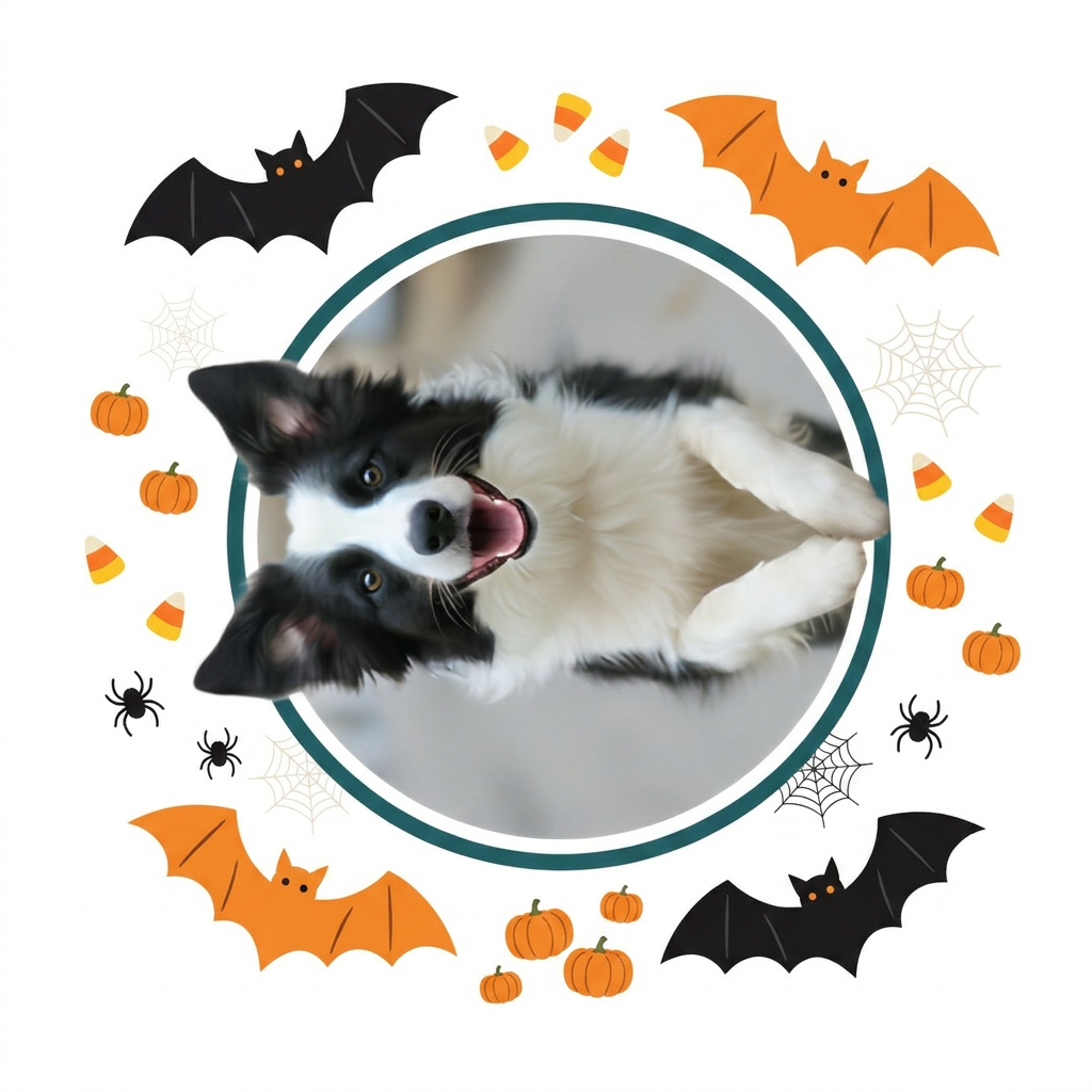 Halloween themed dog treat label