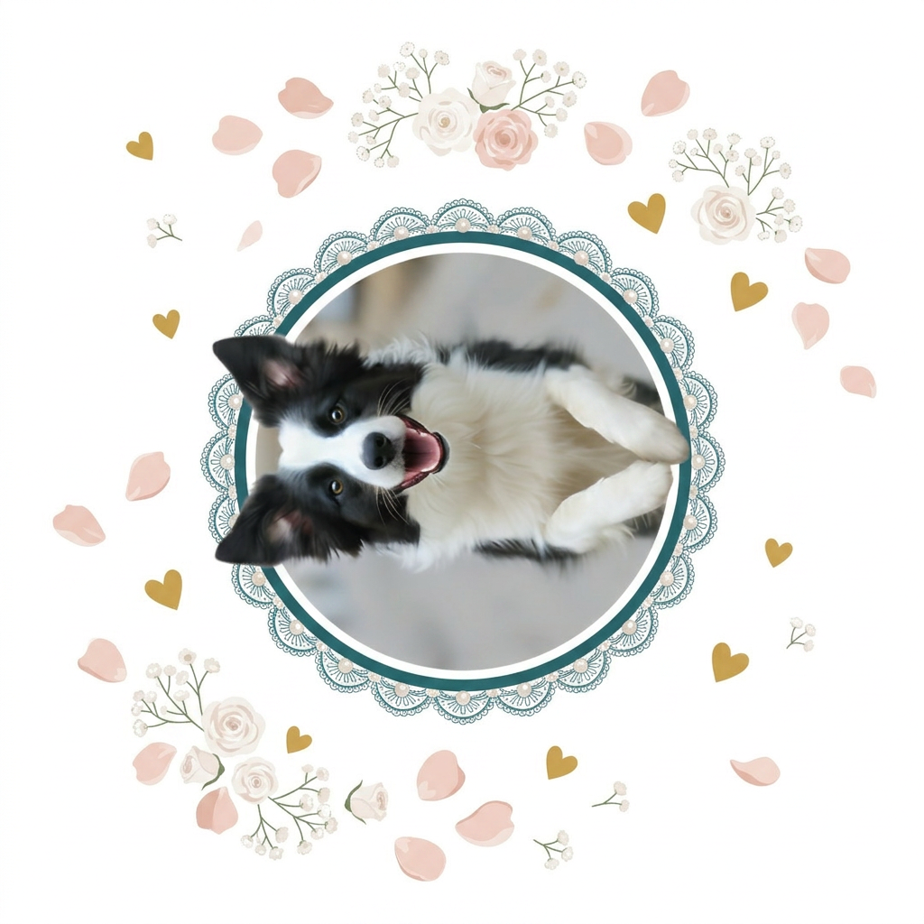 Wedding themed dog treat label